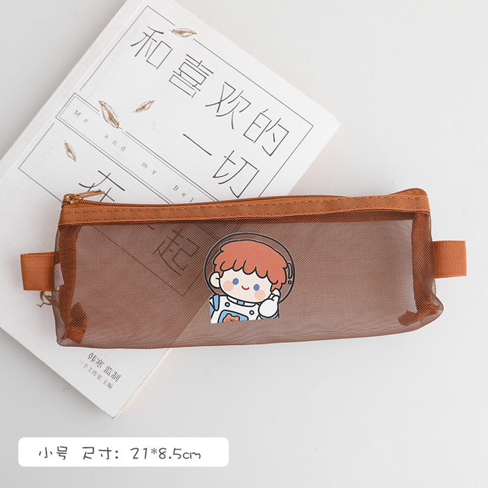 Wholesale Cartoon Mesh Nylon Pencil Bag MOQ≥2 JDC-PB-Zhimei001