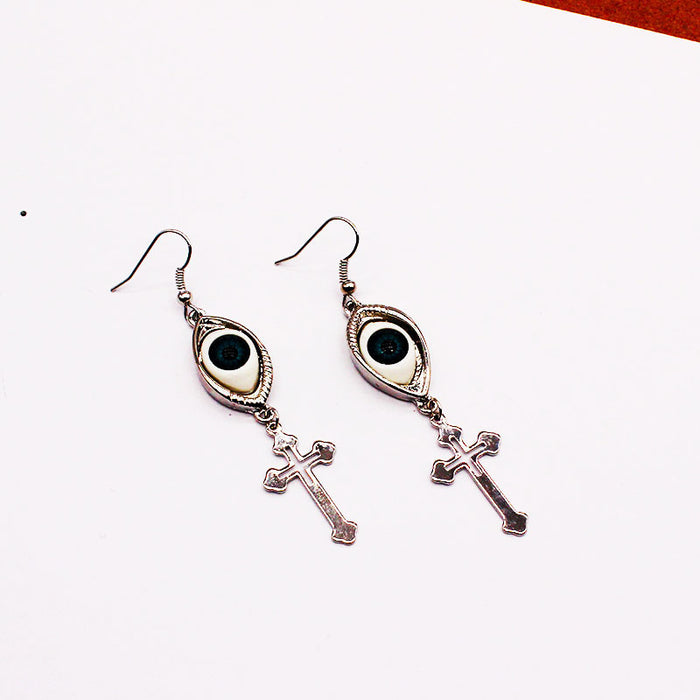 Jewelry WholesaleWholesale eye cross black alloy earrings JDC-ES-YYFF010 Earrings 燕羽飞飞 %variant_option1% %variant_option2% %variant_option3%  Factory Price JoyasDeChina Joyas De China