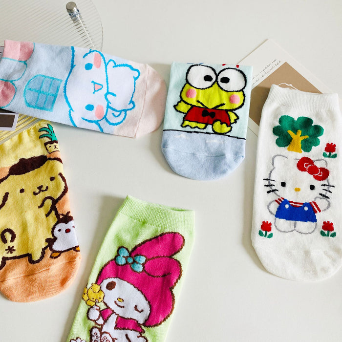 Wholesale Sock Cotton Mid Tube Breathable Sweat Absorb Cute Cartoon (S) MOQ≥2 JDC-SK-QinY004