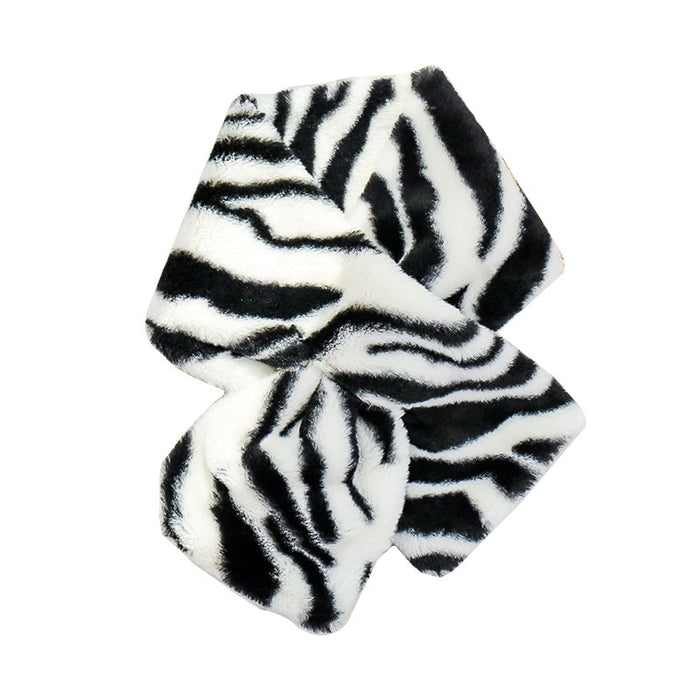 Wholesale Black and White Check Plush Scarf JDC-SF-Zibao001