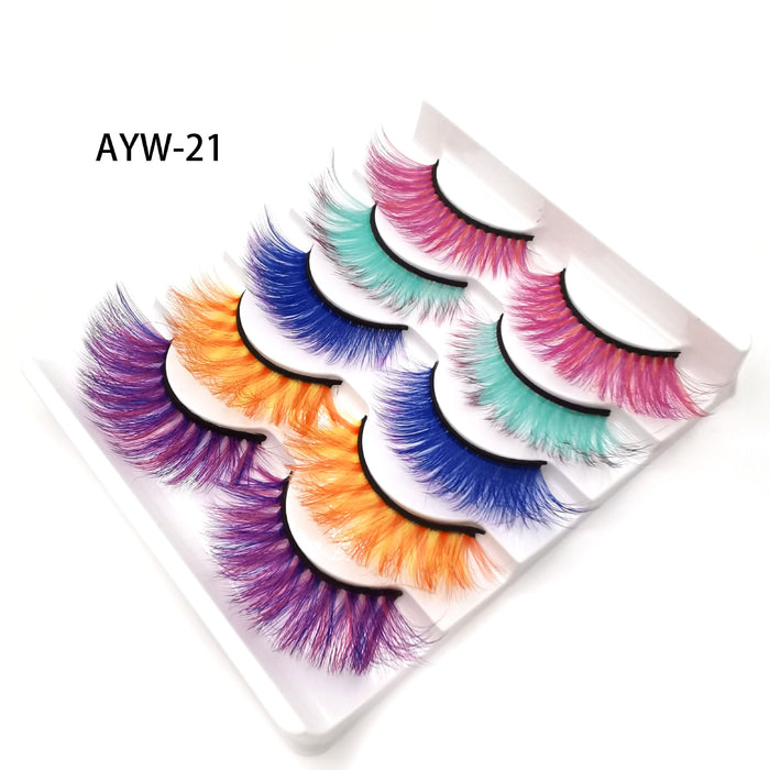 Jewelry WholesaleWholesale Color Messy False Eyelashes 5 Pairs Pack JDC-EY-LDian002 eyelashes 靓点 %variant_option1% %variant_option2% %variant_option3%  Factory Price JoyasDeChina Joyas De China