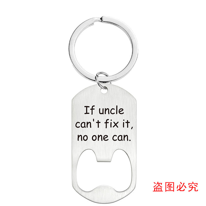 Jewelry WholesaleWholesale Father's Day Bottle Opener Metal Keychain JDC-KC-GangGu024 Keychains 钢古 %variant_option1% %variant_option2% %variant_option3%  Factory Price JoyasDeChina Joyas De China