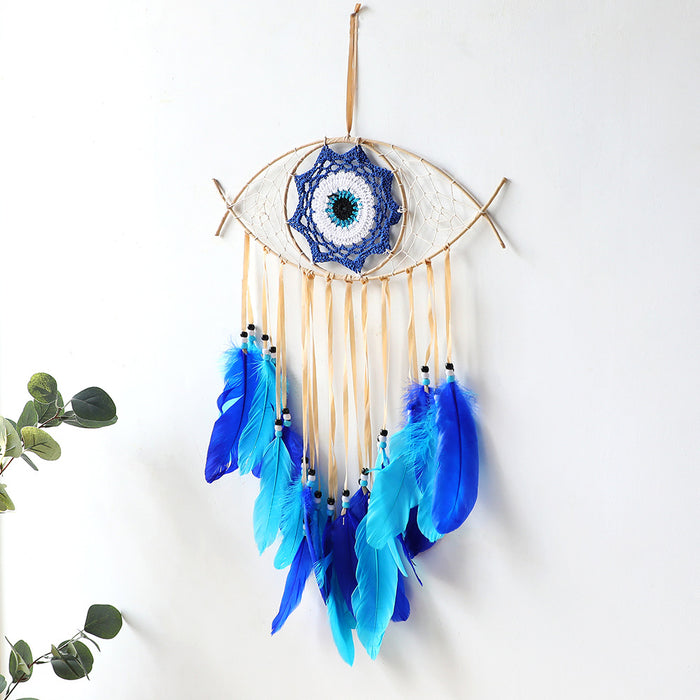 Wholesale Devil's Eye Feather Dreamcatcher MOQ≥2 JDC-DC-RXin003