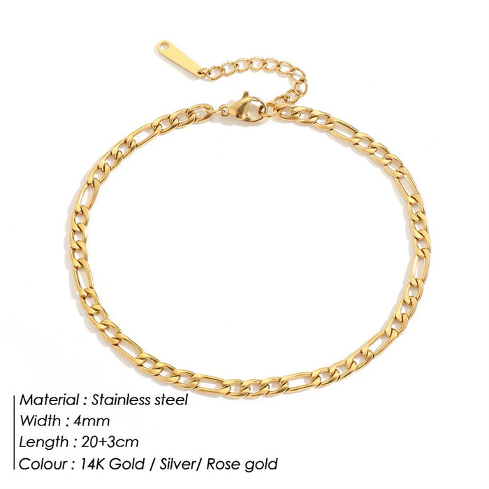 Jewelry WholesaleWholesale Stainless Steel Figaro Chain Anklet JDC-AS-JJ002 Anklet 聚杰 %variant_option1% %variant_option2% %variant_option3%  Factory Price JoyasDeChina Joyas De China