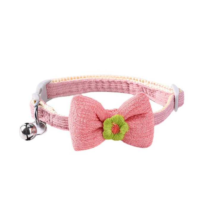 Wholesale Adjustable Polyester Pet Bow Cat Decorative Collar MOQ≥2 JDC-PD-LeC001