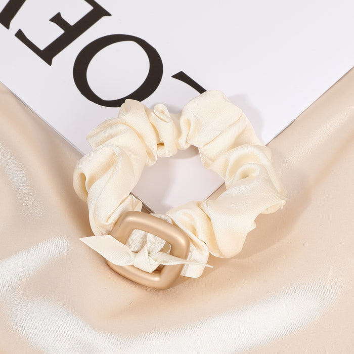 Wholesale Bow Pearl Rhinestone Cloth Hair Scrunchies MOQ≥2 JDC-HS-FengHan001