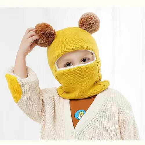 Wholesale Hat Cotton Winter Warm Face Mask Hat Bib One JDC-FH-GSGM004