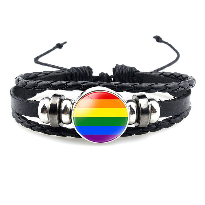 Jewelry WholesaleWholesale LGBT Gay Pride theme gem bracelet handmade beads JDC-BT-HanM002 Bracelet 瀚铭 %variant_option1% %variant_option2% %variant_option3%  Factory Price JoyasDeChina Joyas De China