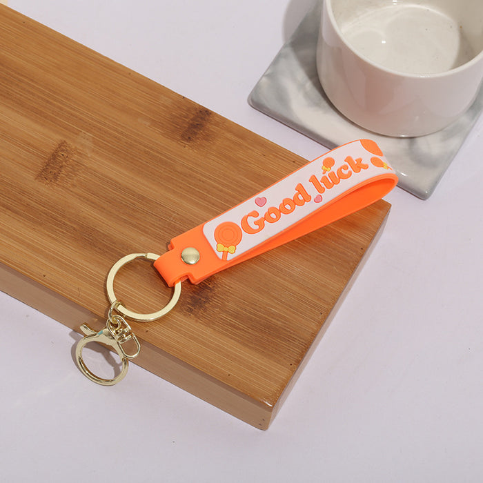 Wholesale Keychain PVC Soft Adhesive Cute Candy Letter Lanyard MOQ≥10 JDC-KC-ZaoYang008