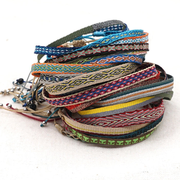 Wholesale Ethnic Wind Ribbon Pure Hand Woven Bracelet JDC-BT-HeY017