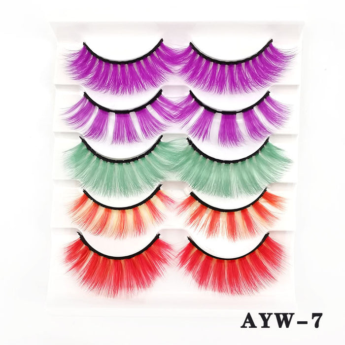 Jewelry WholesaleWholesale Color Messy False Eyelashes 5 Pairs Pack JDC-EY-LDian001 eyelashes 靓点 %variant_option1% %variant_option2% %variant_option3%  Factory Price JoyasDeChina Joyas De China