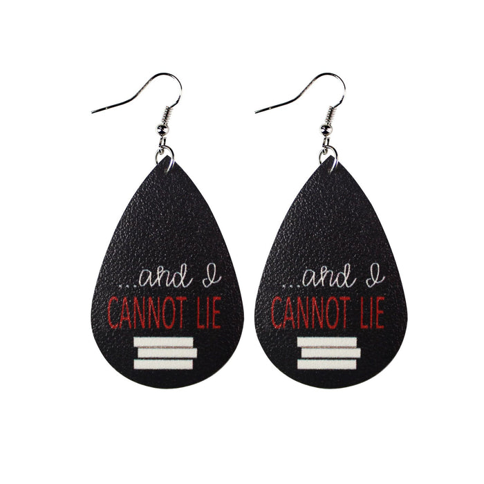 Wholesale Earrings PU Teacher's Day Gift Double Sided Printing MOQ≥2 JDC-ES-Tianpi005