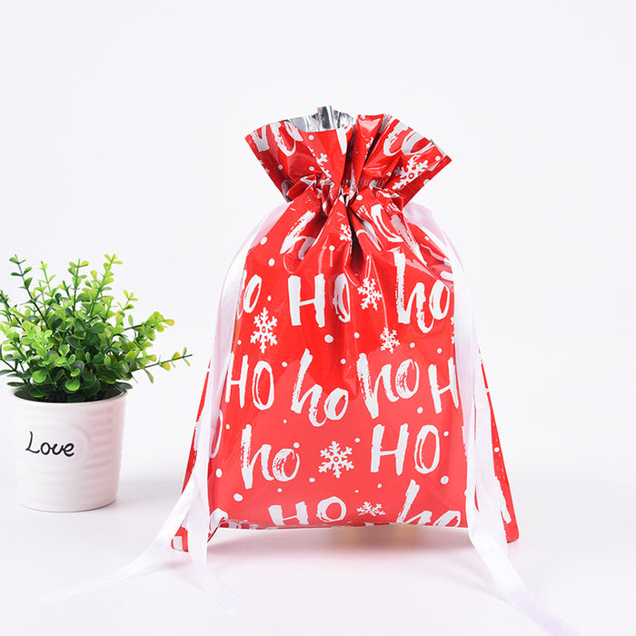 Wholesale Gift Bag Plastic Christmas Print Drawstring Drawstring Mouth Candy Bag MOQ≥2 JDC-GB-Shenao003