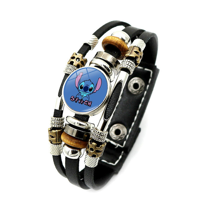 Jewelry WholesaleWholesale Cartoon Alloy Glass Leather Cord Bracelet (M) JDC-BT-XuS006 Bracelet 溆水 %variant_option1% %variant_option2% %variant_option3%  Factory Price JoyasDeChina Joyas De China