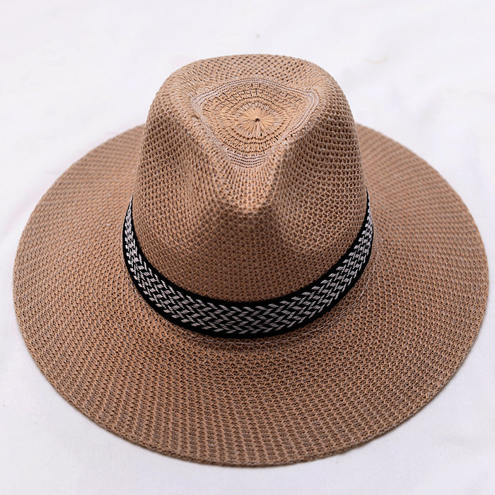 Wholesale summer sun visor hat beach big brim straw hat MOQ≥2 JDC-FH-QiLin001