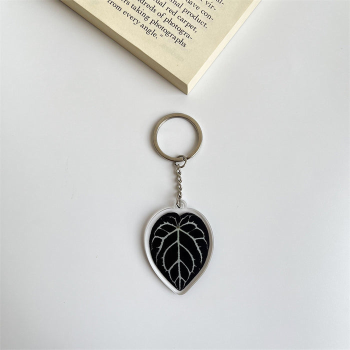 Wholesale Creative Simulation Leaf Acrylic Keychain Pendant JDC-KC-HeRun002