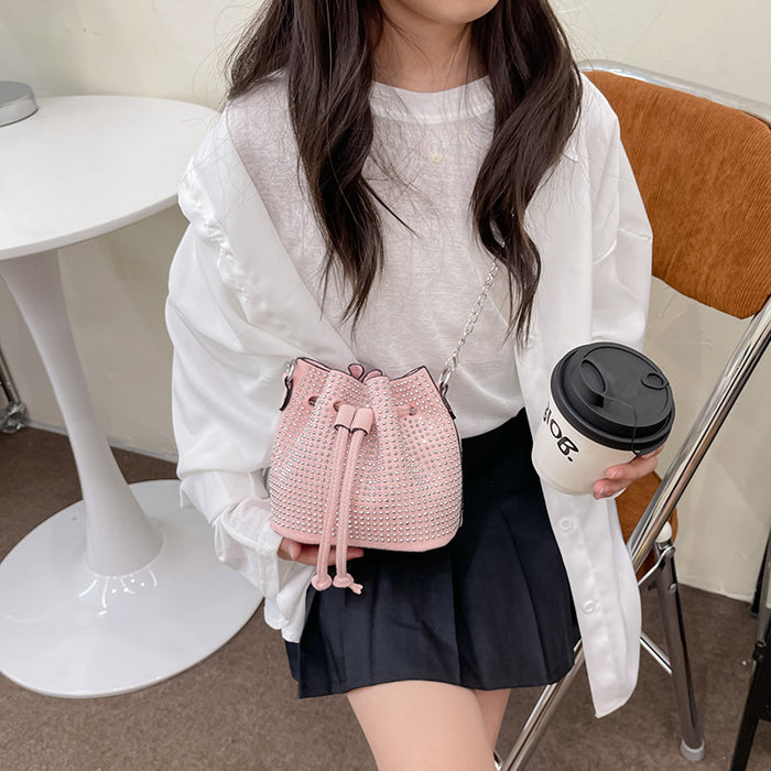 Wholesale Shoulder Bag Flannel Children Chain Drawstring Crossbody Bucket Bag JDC-SD-MengB003