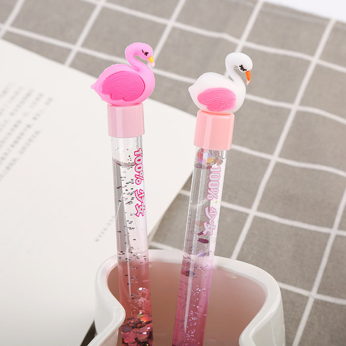 Wholesale Cartoon Quicksand Plastic Silicone Ballpoint Pen JDC-BP-Liuj010