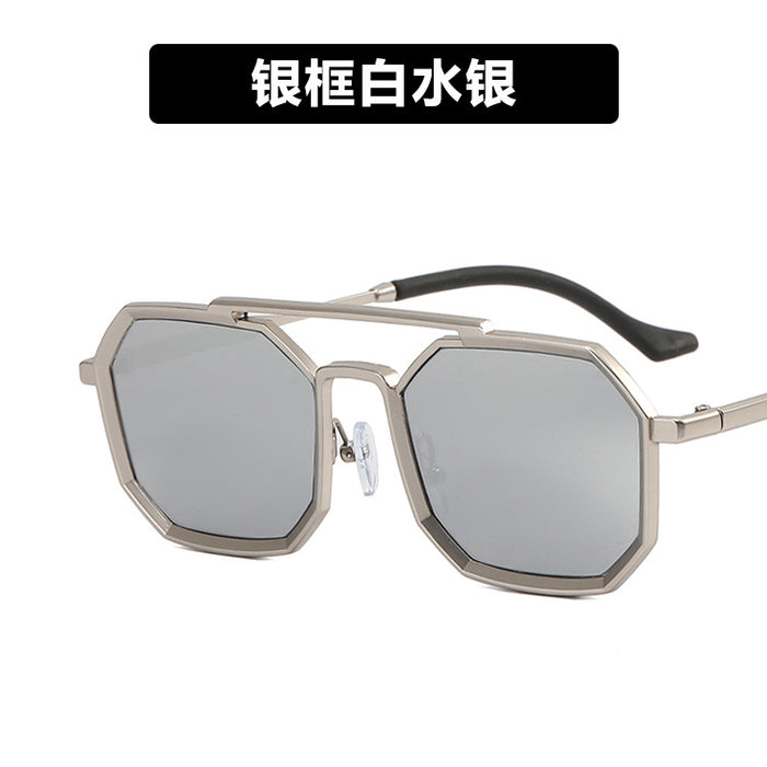 Wholesale Steampunk Double Bridge Sunglasses Men Polygon JDC-SG-KD169