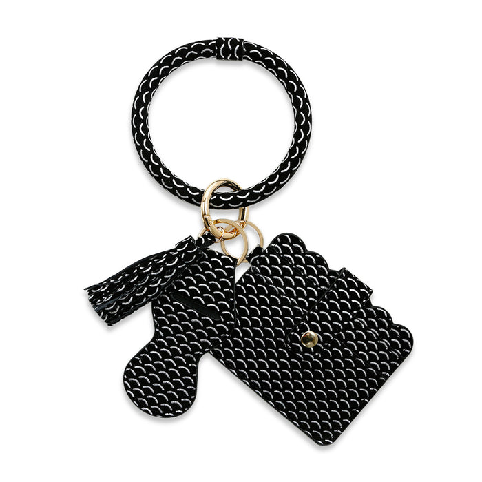 Jewelry WholesaleWholesale PU leather tassel wrist keychain MOQ≥2 JDC-KC-JM012 Keychains 杰米 %variant_option1% %variant_option2% %variant_option3%  Factory Price JoyasDeChina Joyas De China