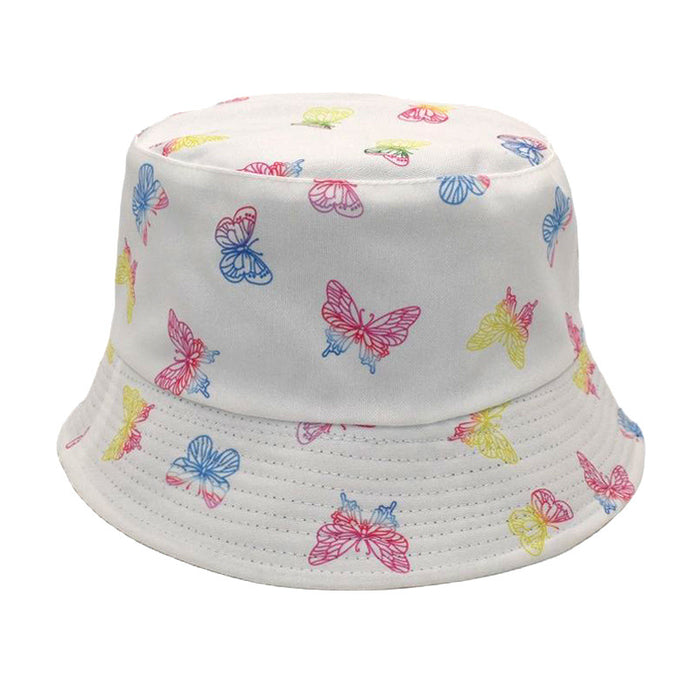 Wholesale hat fabric summer colorful butterfly print MOQ≥2 JDC-FH-ShunMa006