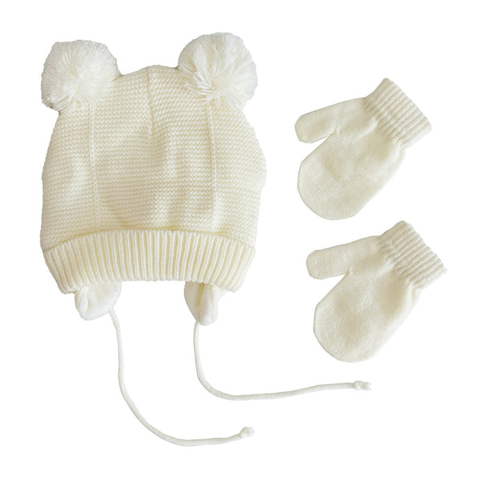 Wholesale Gloves Wool Plus Velvet Cute Children's Ear Protection Knitted Hat 2-piece Set MOQ≥2 JDC-GS-JunC004