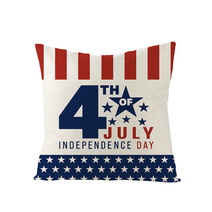 Wholesale 4th of July Independence Day Linen Pillowcase MOQ≥2 JDC-PW-OuH004