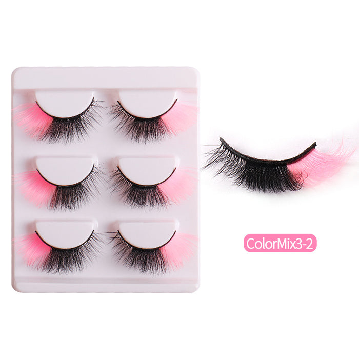 Wholesale High Imitation Color Fried Thick Curly Mink Hair False Eyelashes JDC-EY-JST006