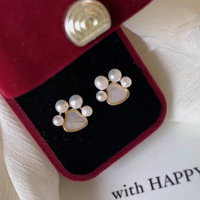 Wholesale White Pearl 925 Silver Stud Earrings MOQ≥2 JDC-ES-Jings001