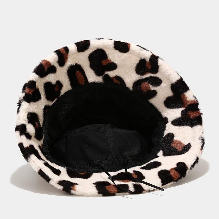 Wholesale Hat Acrylic Leopard Print Fleece Thickened Windproof Bucket Hat JDC-FH-PangQ001