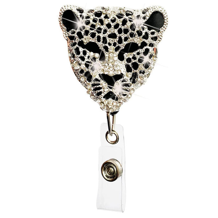 Wholesale Diamond Leopard Head Owl Elephant Turtle Alloy Retractable Keychain MOQ≥2 JDC-KC-MZhui001