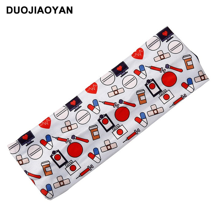 Wholesale Medical Stretch Printed Polyester Anti-Stretch Sweat Absorbent Headband MOQ≥3 JDC-HD-Jiaoy013