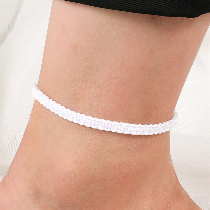 Wholesale Hand Braided Wax Thread Black Thread Anklet MOQ≥2 JDC-AS-FanD003