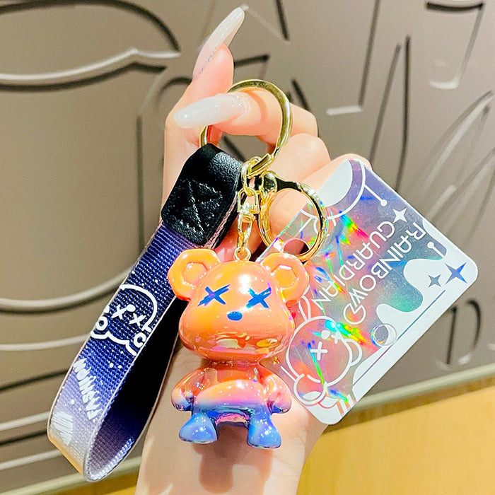 Wholesale Resin Gradient Color Bear Keychain (M) JDC-KC-ManM021