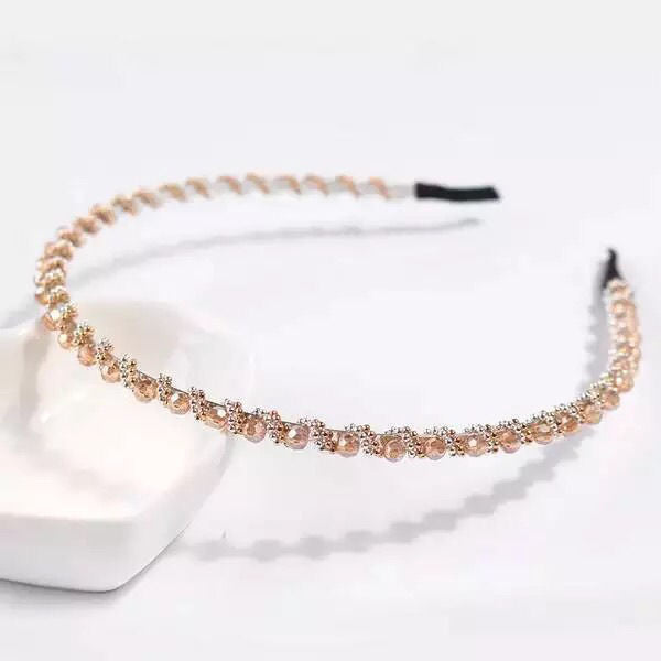 Wholesale Hand Winding Crystal Headband Wearing Bead Rhinestones JDC-HD-JunK002