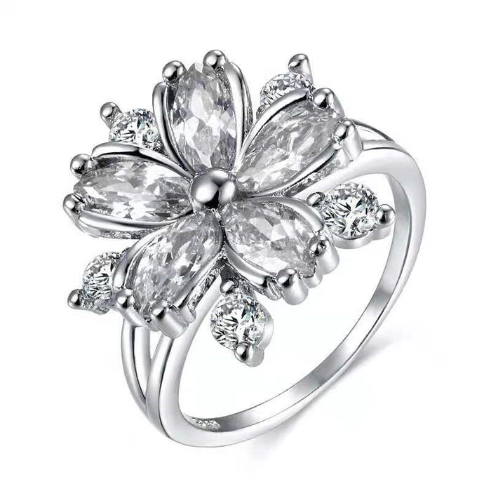 Wholesale Copper Material Romantic Flower Zircon Ring JDC-RS-ChenR057