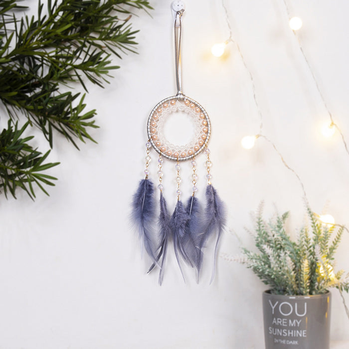 Jewelry WholesaleWholesale Glass Feather Woven DreamCatcher Car Ornament JDC-DC-MGu001 Dreamcatcher 梦罟 %variant_option1% %variant_option2% %variant_option3%  Factory Price JoyasDeChina Joyas De China