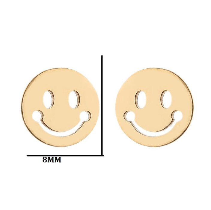 Wholesale Earrings Titanium Steel Cute Cartoon Smiley Stud Earrings JDC-ES-JS012