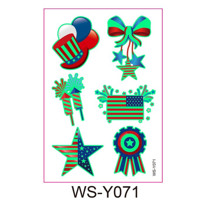 Wholesale 4th of July Luminous Independence Day Tattoo Stickers JDC-ST-XLM001