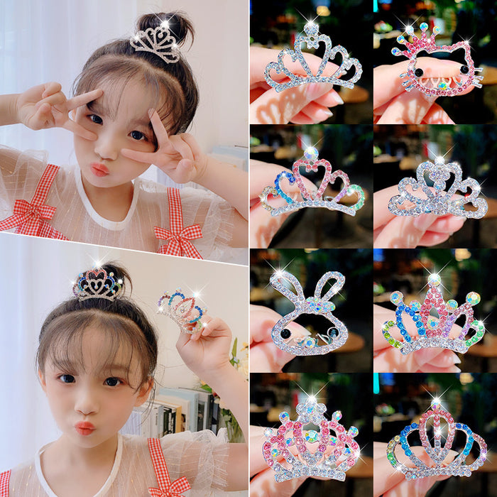 Wholesale Metal Kids Diamond Crown Insert Comb Hair Clip JDC-HC-RXi017