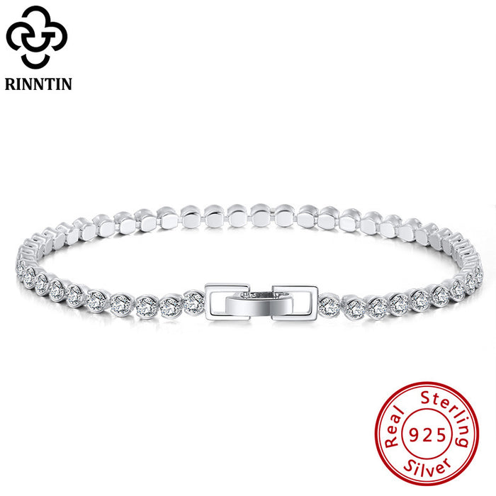 Jewelry WholesaleWholesale S925 Sterling Silver Bracelet inlaid tennis chain JDC-BT-ShangD006 Bracelet 尚达 %variant_option1% %variant_option2% %variant_option3%  Factory Price JoyasDeChina Joyas De China