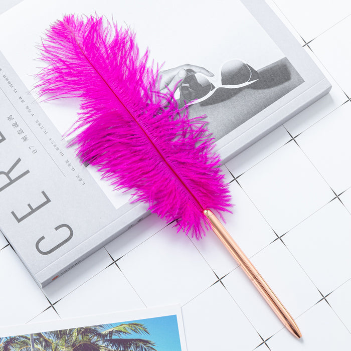 Wholesale feather pen floating graduation design multicolor feather ballpoint pen JDC-BP-Huah037