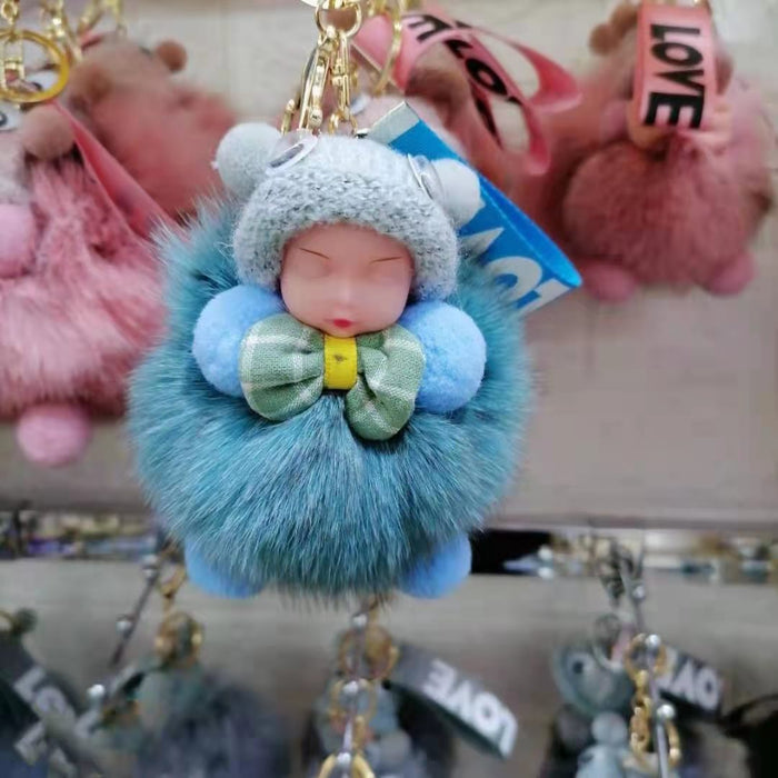 Wholesale Hairball Sleeping Doll Plush Keychain MOQ≥2 JDC-KC-HGuan001