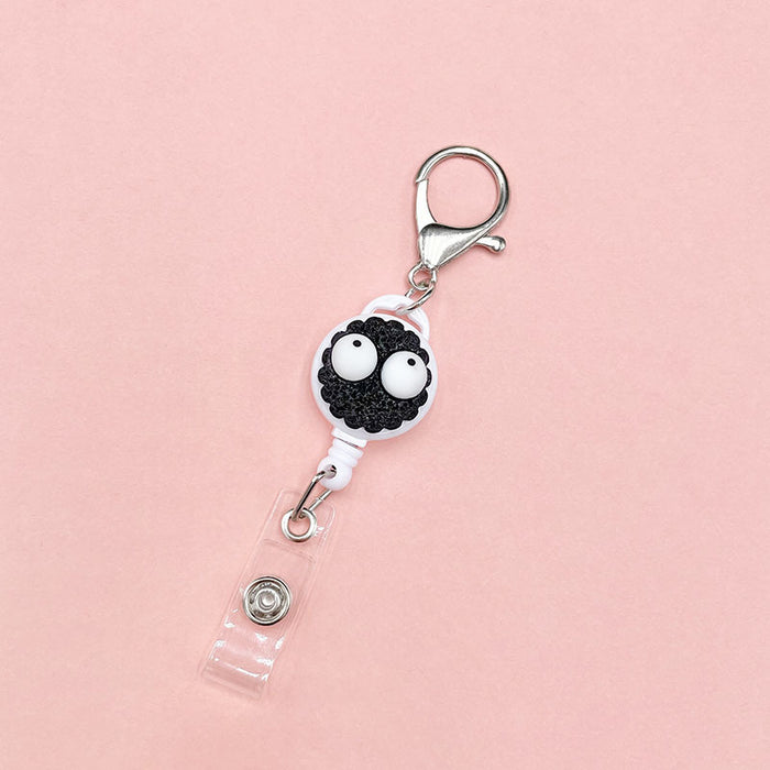 Wholesale Keychains Plastic Silicone Cute Cartoon Retractable Pull Buckle Round Cable Puller (M) MOQ≥2 JDC-KC-DKWH006