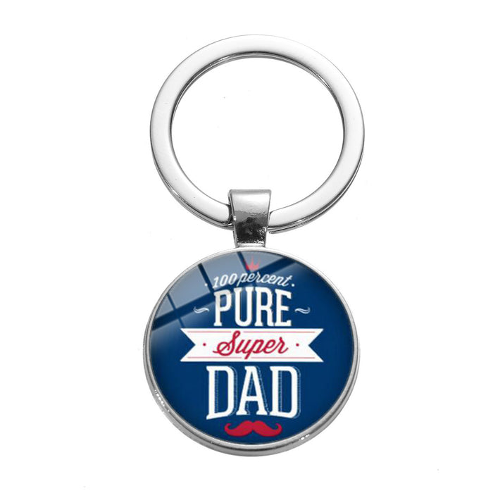 Wholesale Father's Day Gift Alloy Glass Time Gemstone Keychain JDC-KC-SongX007