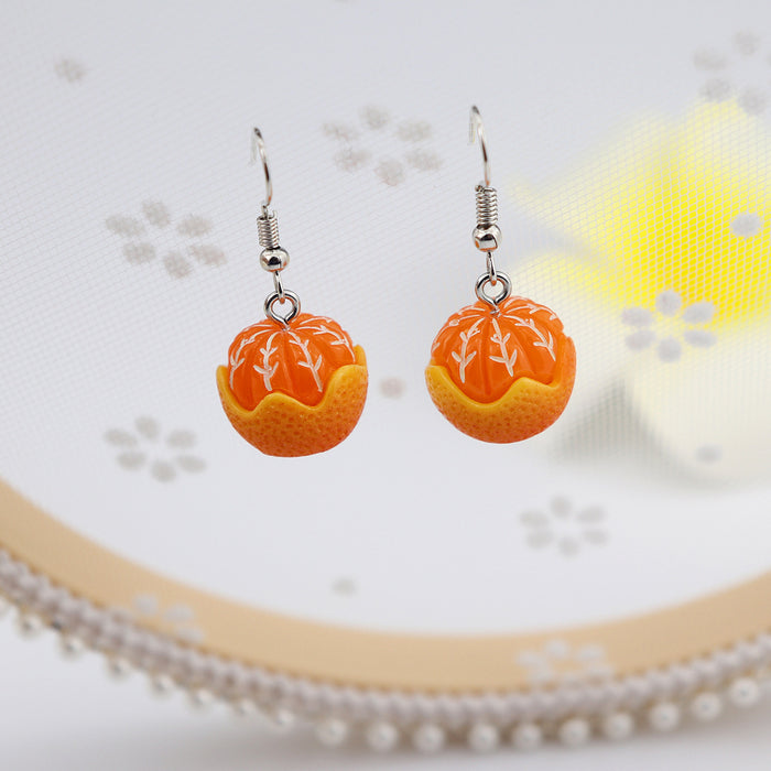 Wholesale earrings plastic simulation peeled oranges MOQ≥2 JDC-ES-niqing008