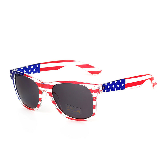 Wholesale 4th of July Classic Rice Nail Transparent American Flag Sunglasses Independence Day JDC-SG-ZuoL001