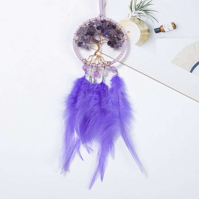 Jewelry WholesaleWholesale gravel purple copper wire weaving tree of life dream net JDC-DC-MGu009 Dreamcatcher 梦罟 %variant_option1% %variant_option2% %variant_option3%  Factory Price JoyasDeChina Joyas De China