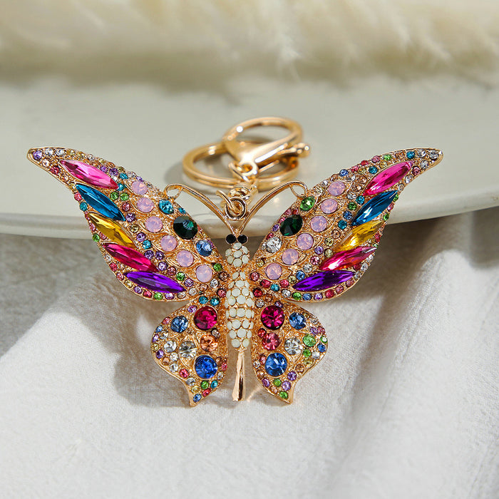 Wholesale Insect Bag Ornament Diamond Hollow Butterfly Keychain MOQ≥2 JDC-KC-ChaoK020