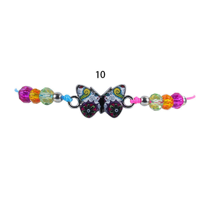 Wholesale Crystal Beaded Colorful Butterfly Bracelet JDC-BT-Yiye024